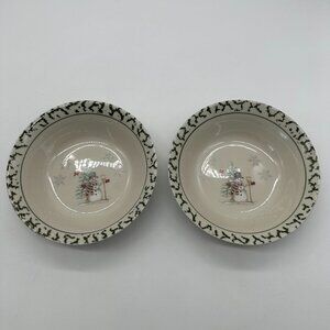 New Set of 2 Cereal Soup Coupe Bowls We Can Build a Snowman Winter Christmas